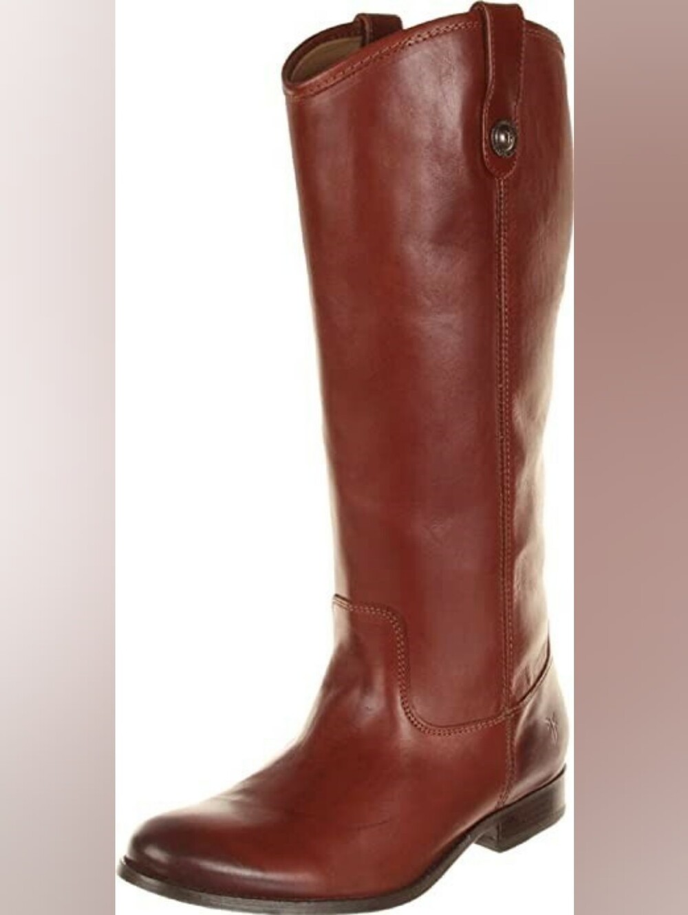 NWT Sz 8M Frye Melissa Button Back Zip Boots Cognac Brown Leather